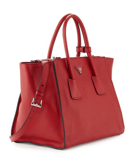 prada city calf large twin pocket tote|Prada Twin Pocket Tote .